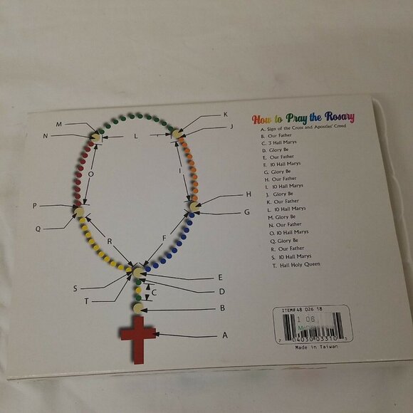 Malco My First Rosary Wooden Rosary Beads Multi-color Rainbow - Picture 4 of 4